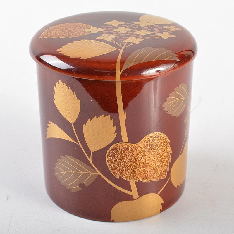 茶道具　中村宗伊作　紫陽花蒔絵　寸切茶器　共箱　V　R5459