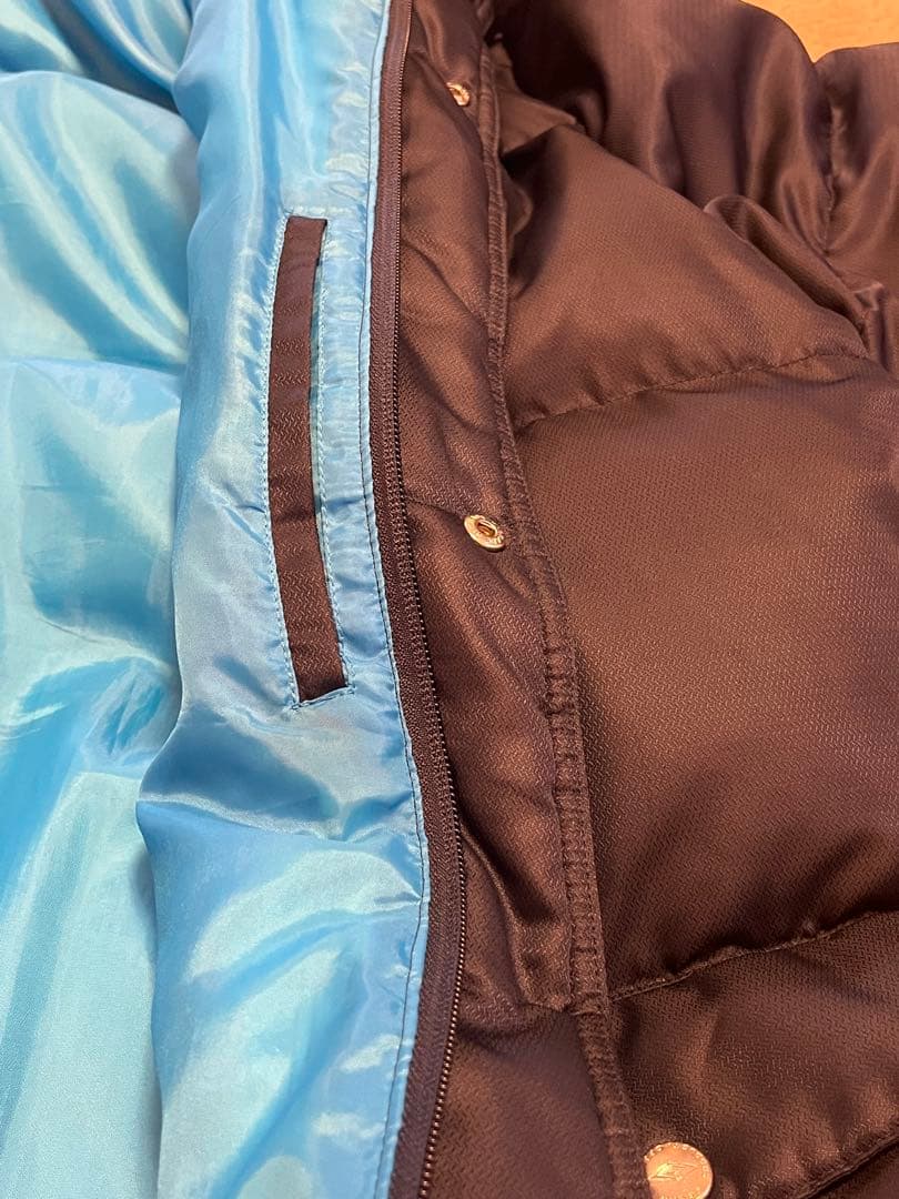 ［美品］umbro　ロングダウンコート　 ベンチコート　ネイビー フード付　L