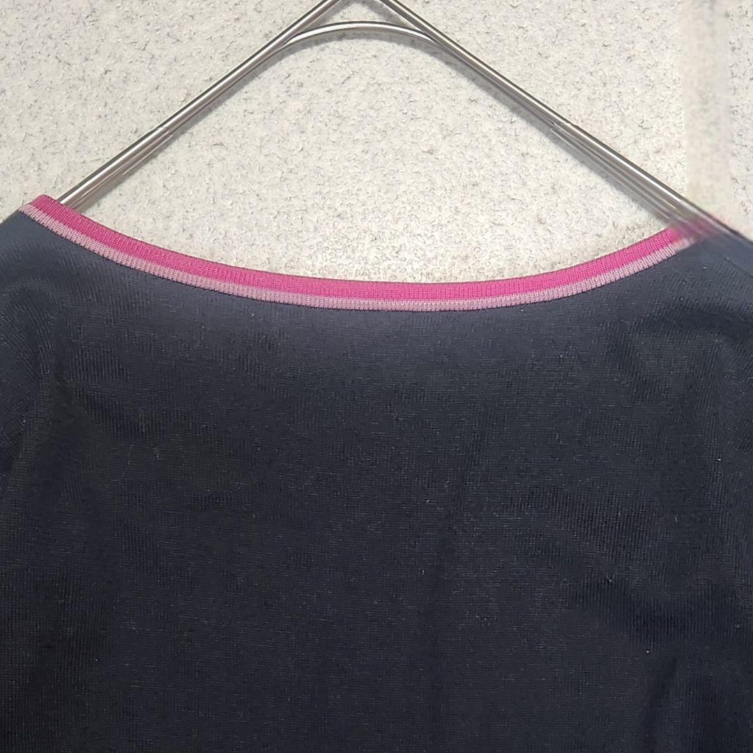 レオナール 半袖ワンピース ニット 花柄 コットン 薔薇 M