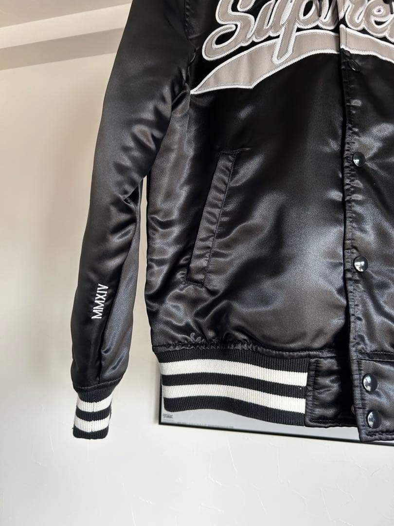 Supreme Satin Hooded Varsity Jacket 美品