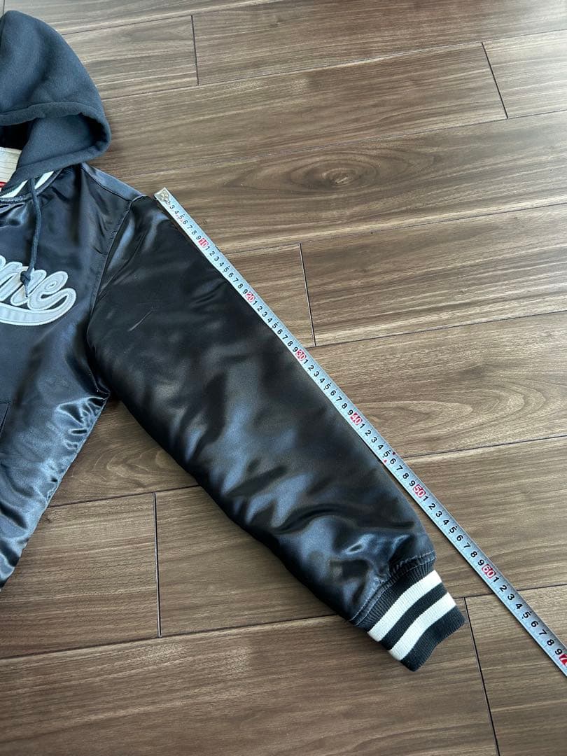 Supreme Satin Hooded Varsity Jacket 美品