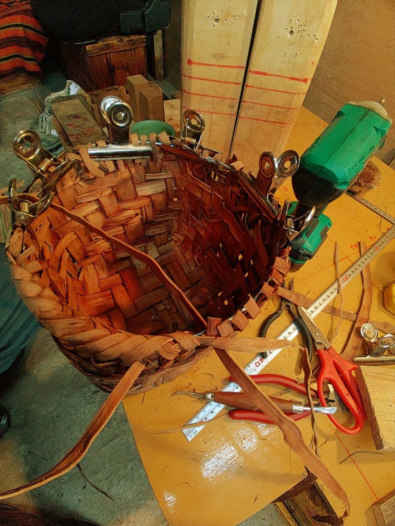 an。信州安曇野の山葡萄かごバック。里山手仕事。