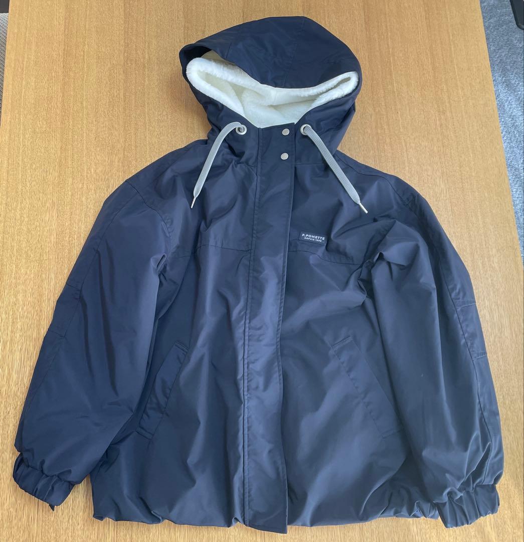 ポンポネットジュニア　長袖ボアライナーつき3WAYマウンテンパーカ160
