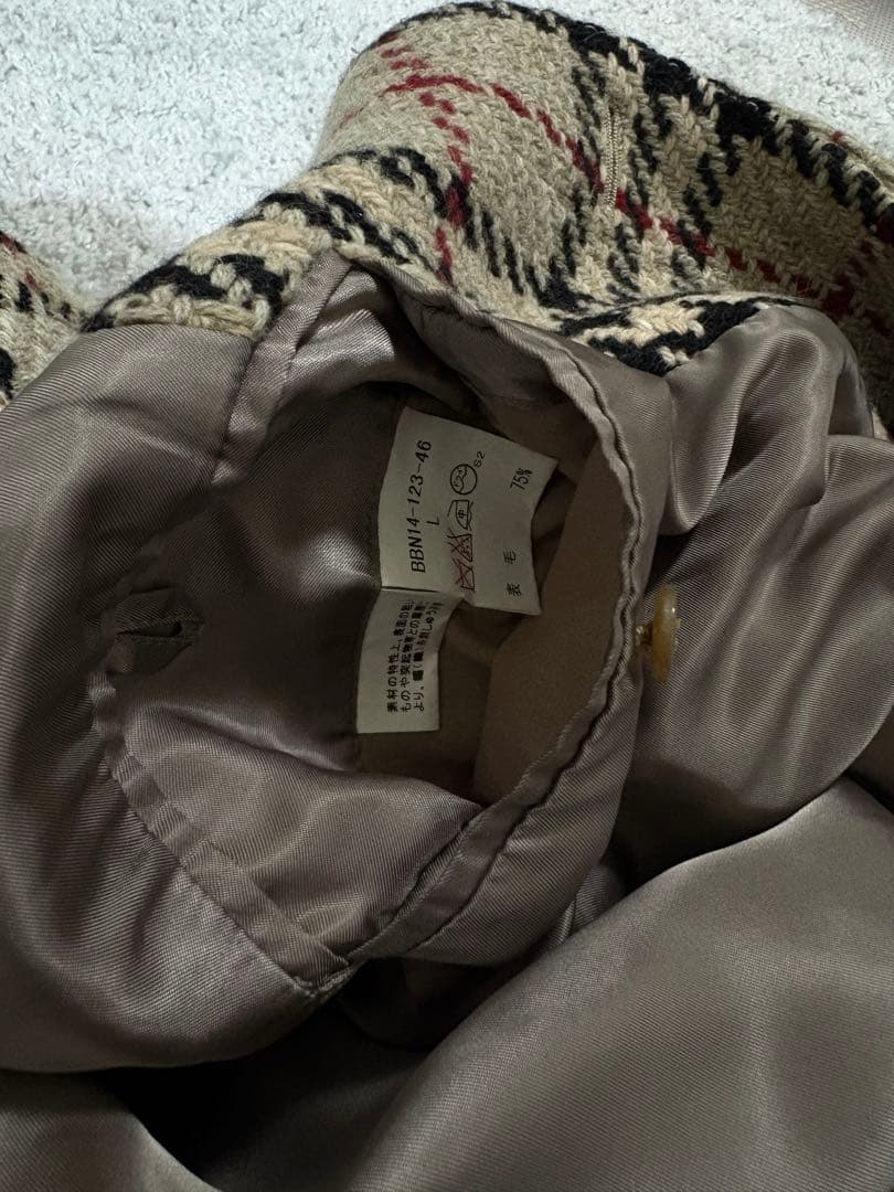BURBERRY LONDON アンゴラ混 ツイード ノバチェック コート
