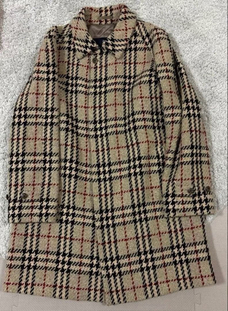 BURBERRY LONDON アンゴラ混 ツイード ノバチェック コート