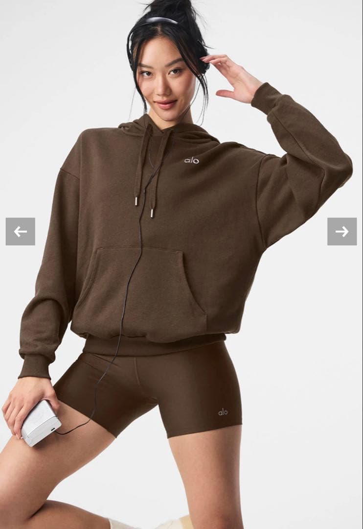 【新品未使用】alo Accolade フーディ Espresso Sサイズ