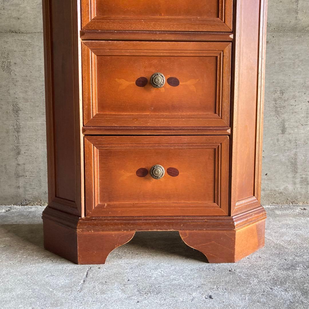 チェスト キャビネット カウンター 飾り台 置物台 木製 象嵌 家具 レトロ