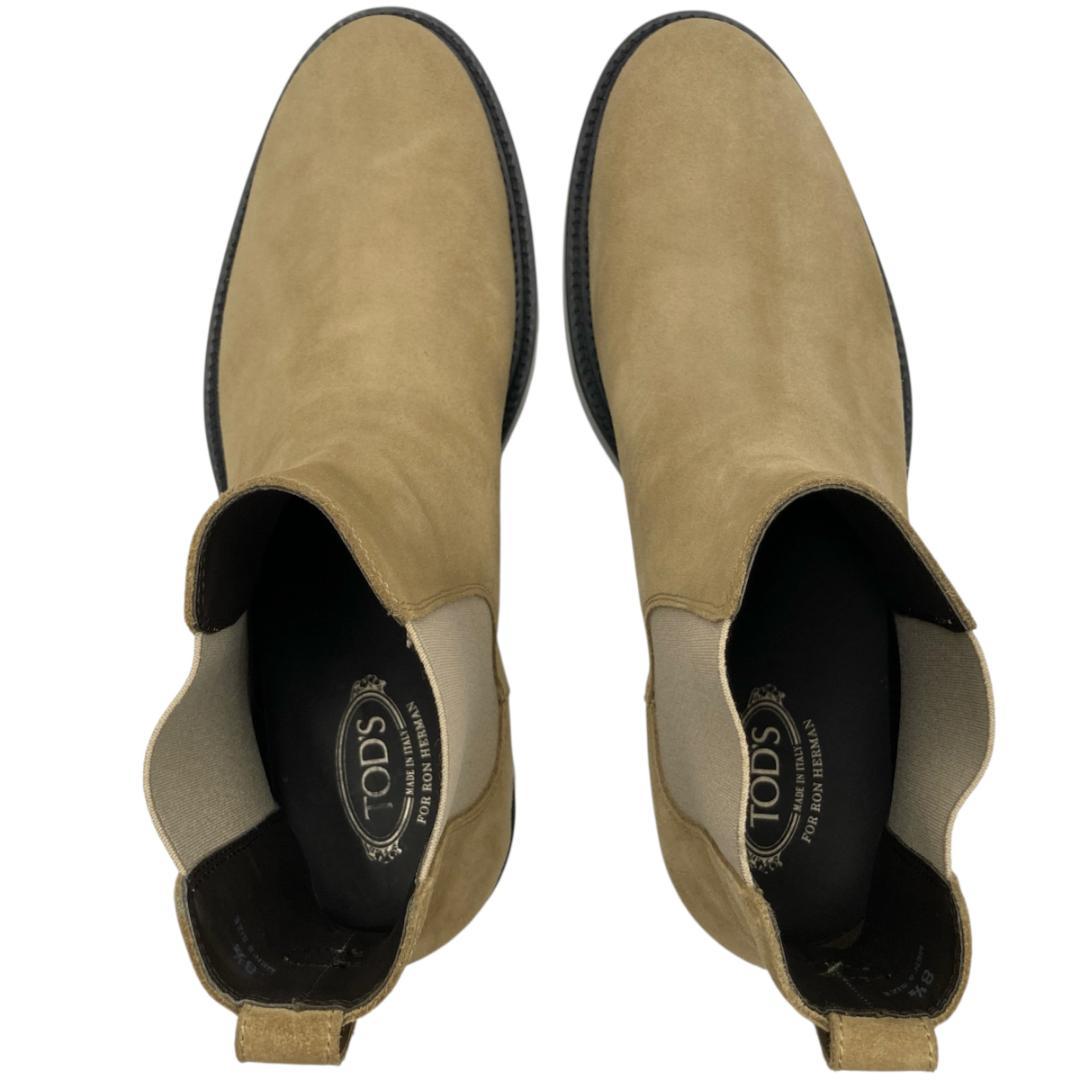 美品トッズ ロンハーマン別注 サイドゴアブーツ 8 1/2 ベージュ スエード