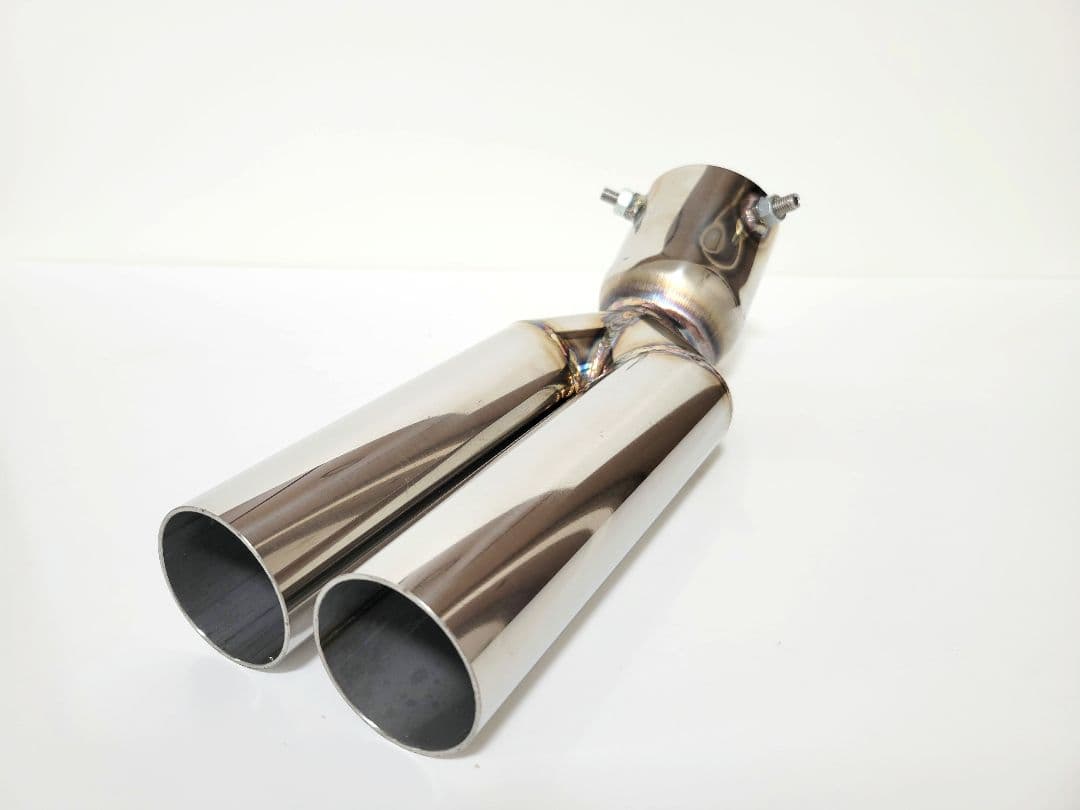 オールステンレス　デュアルマフラーカッター全長30cmハネ上げ角度30度