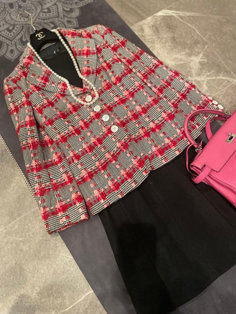 春服　RENA LANGE 華やぐ立体ツイードジャケット 卒業式　入学式