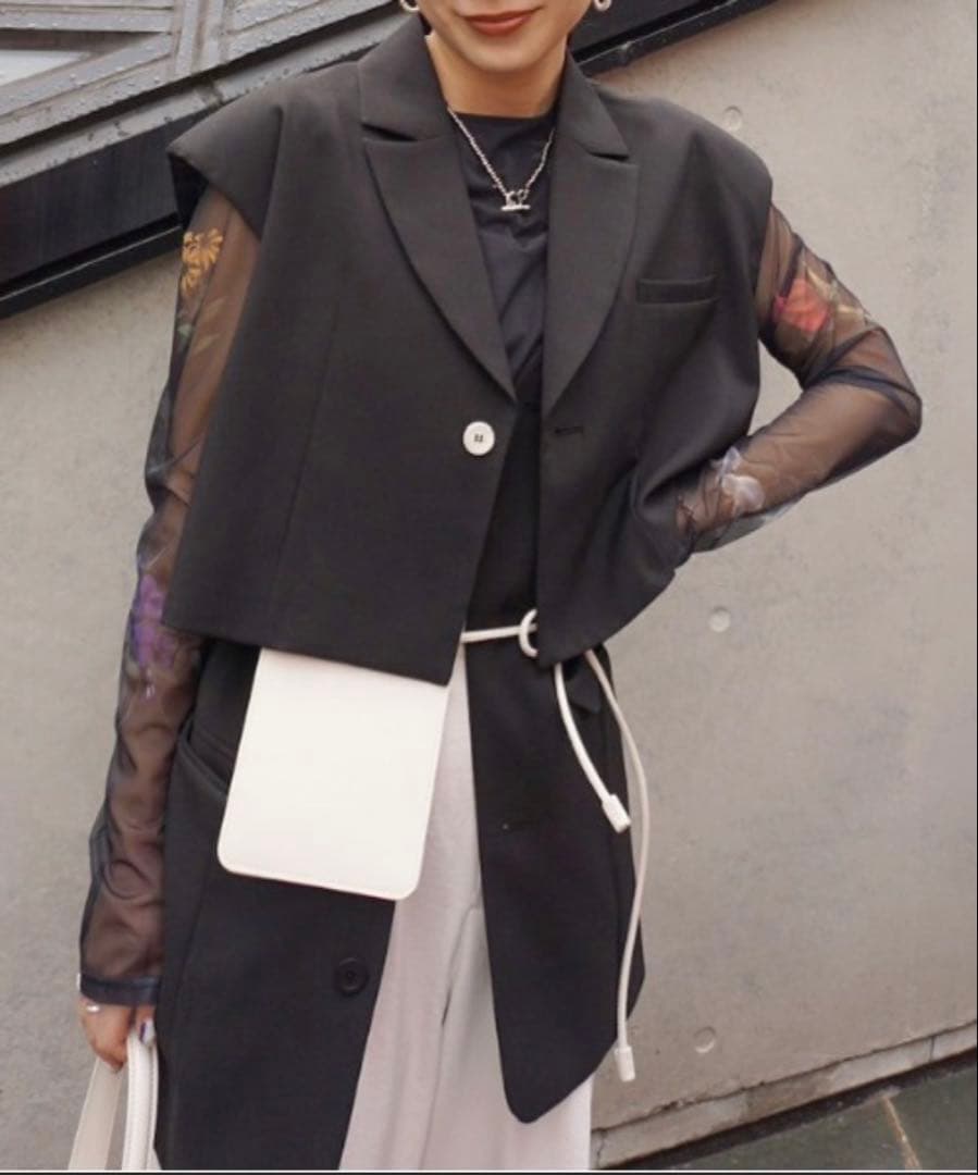 ameri 3WAY PIN TUCK LAYERED VEST2点SET❣️