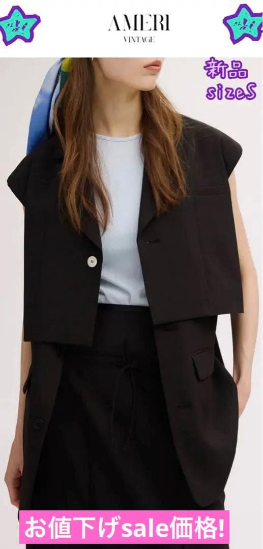 ameri 3WAY PIN TUCK LAYERED VEST2点SET❣️