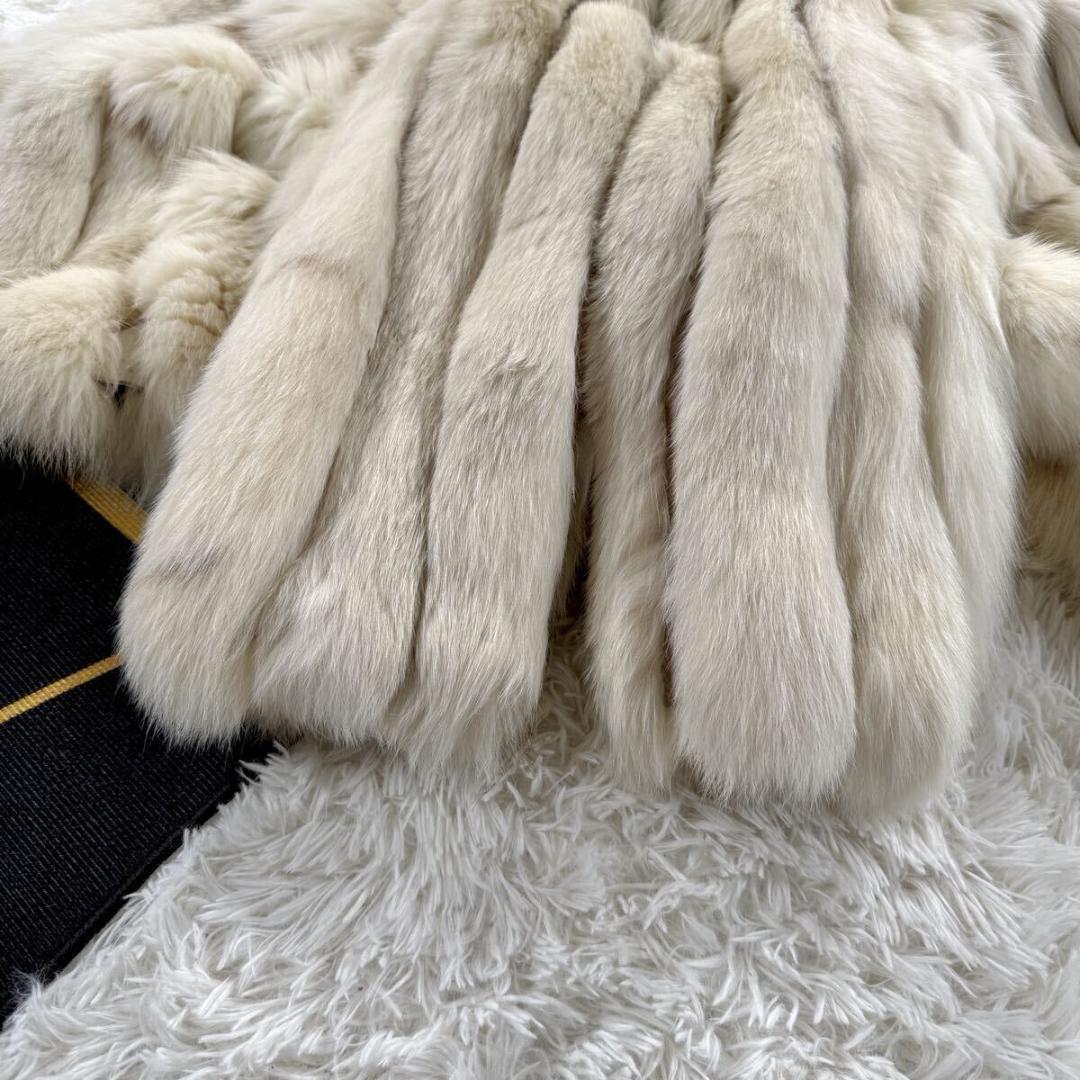 サガロイヤル シャドーフォックス リンクス染め リアルファー コート AA223