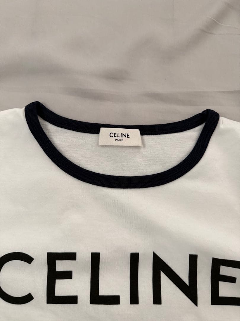 CELINE ロゴ Tシャツ Sサイズ ホワイト