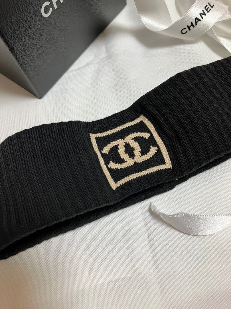 極美品 CHANEL シャネル CC ココマーク ヘアアクセサリー ヘアバンド