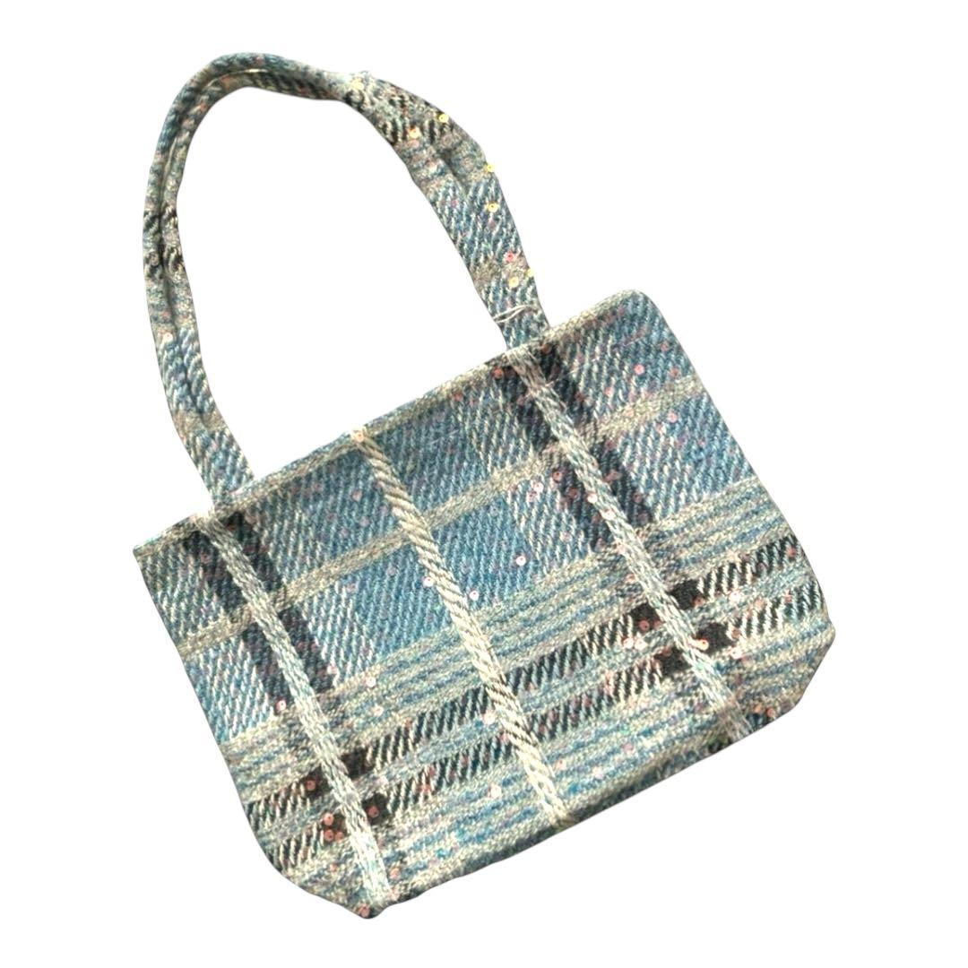 桜*こ様 【新品未使用】 CHANEL ツイード 青 スパンコール トートバッグ