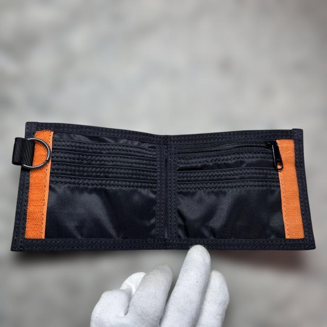 【ほぼ未使用】PORTER ポーター 二つ折り財布 ナイロン ブラック