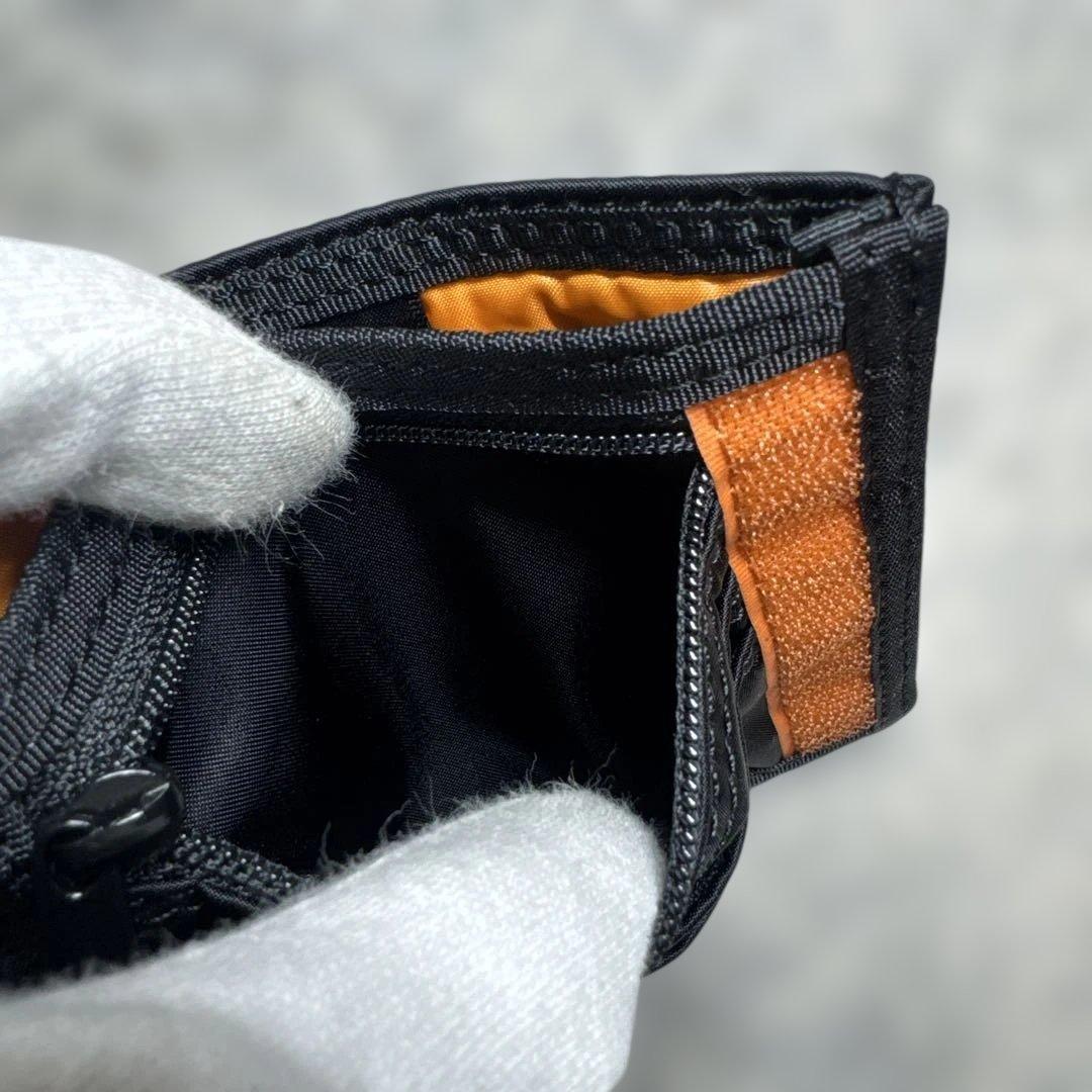 【ほぼ未使用】PORTER ポーター 二つ折り財布 ナイロン ブラック