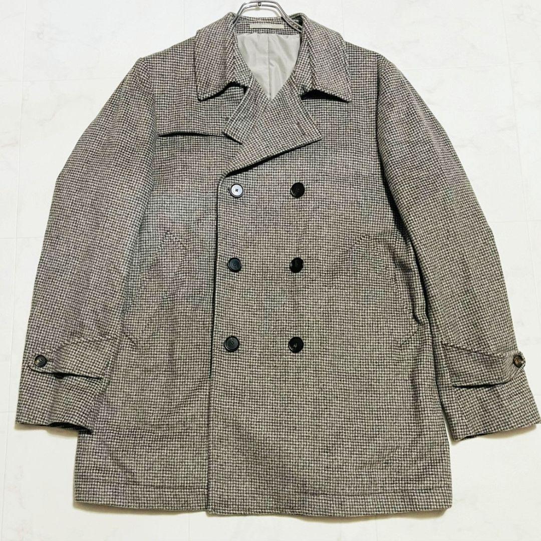 極美品✨パオローニ カシミヤ混 大きいサイズ チェックダブルチェスターコート