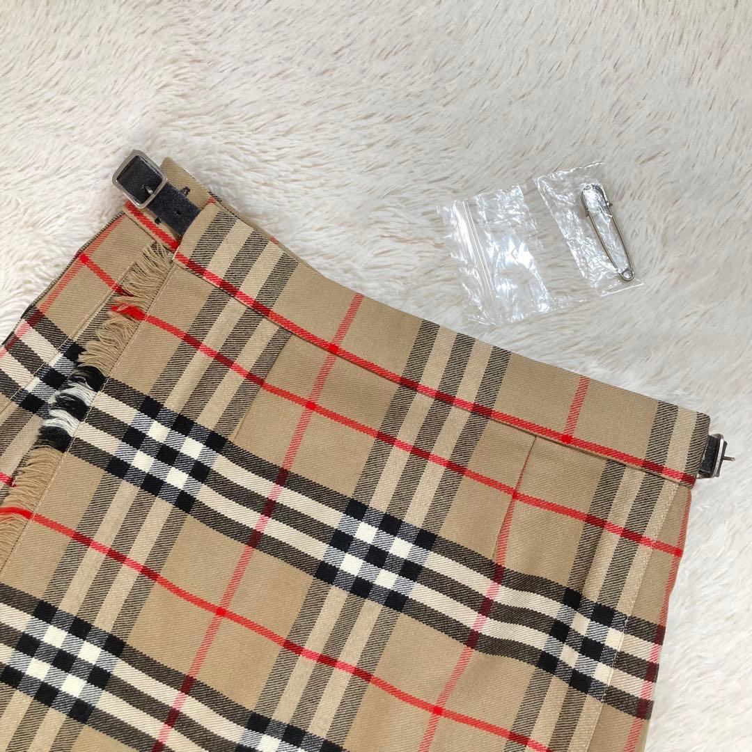 美品 バーバリーズ プリーツ 巻きスカート 2WAYノバチェック スコットランド
