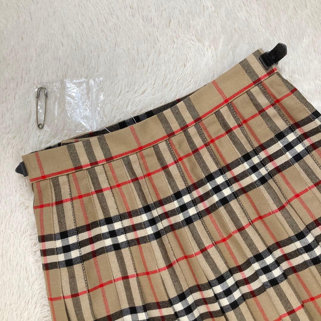 美品 バーバリーズ プリーツ 巻きスカート 2WAYノバチェック スコットランド