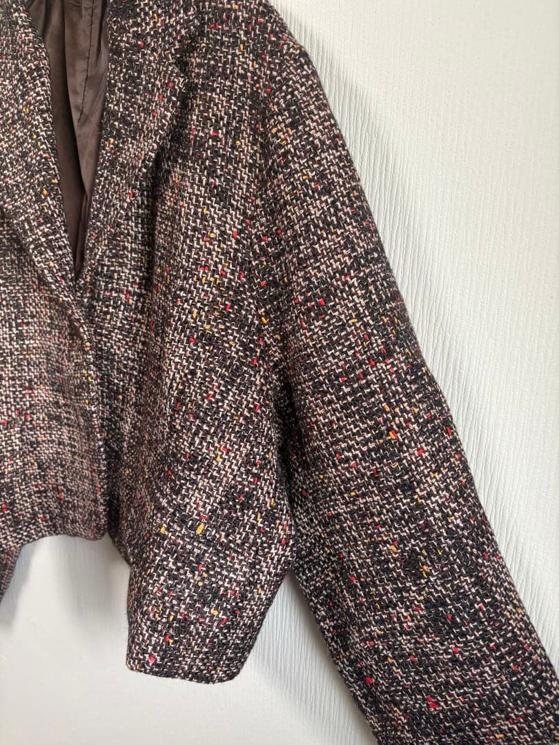 【極美品】アンティカantiqua クラシカル ツイードジャケット ショート丈