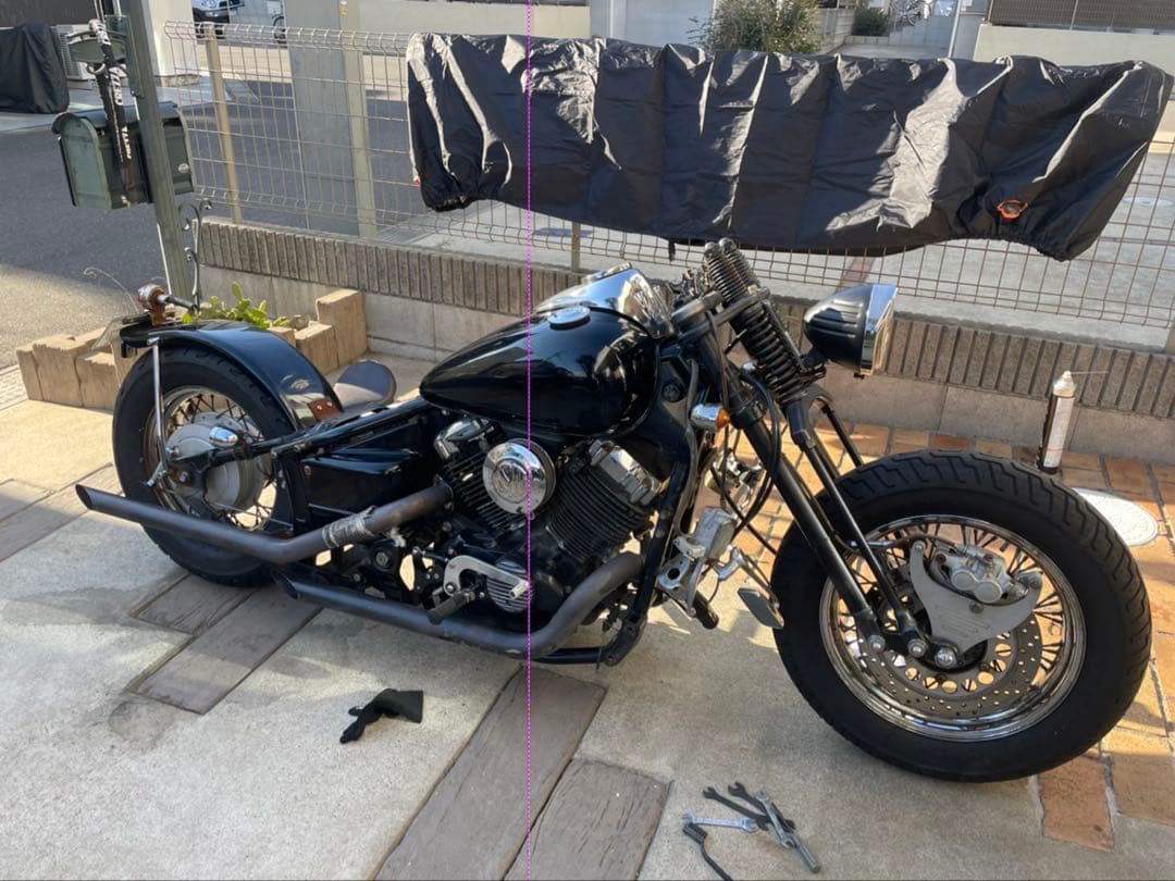 ドラッグスター400 車検対応スラッシュカットマフラー　約50φ