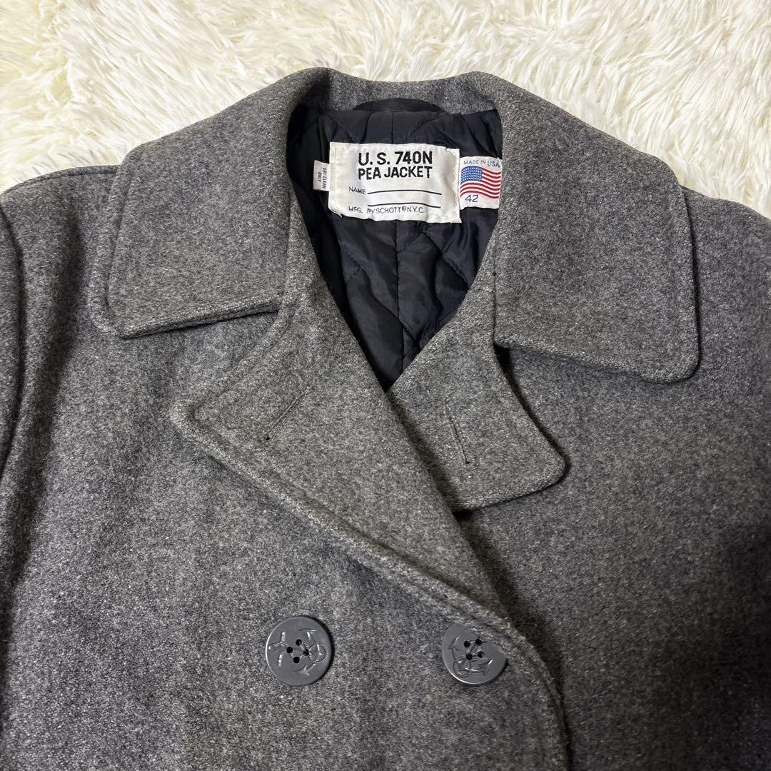 ショット USA ピーコート ダブル 大きいサイズ グレー 740N XL 42