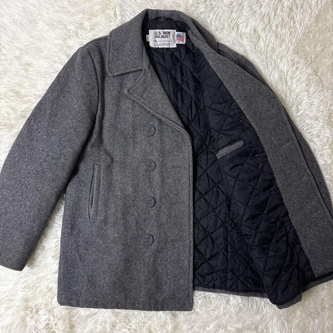 ショット USA ピーコート ダブル 大きいサイズ グレー 740N XL 42