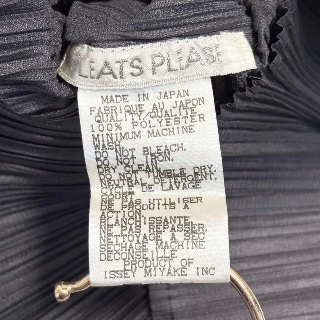 プリーツプリーズ　ロングワンピース　長袖　ハイネック　ダークグレー　サイズ2