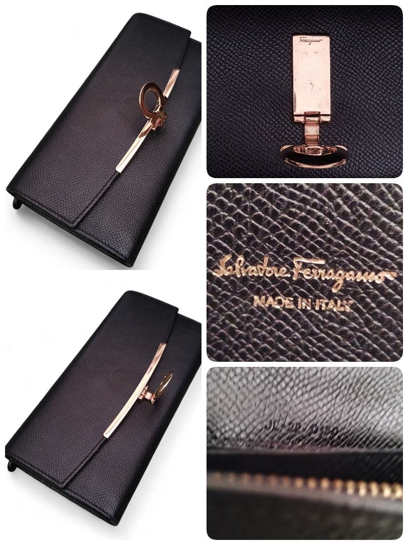 Salvatore Ferragamo ガンチーニ 長財布 22D150
