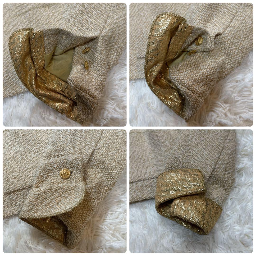 S*e様 CHANEL 96A ツイード ノーカラー ジャケット 44 2XL