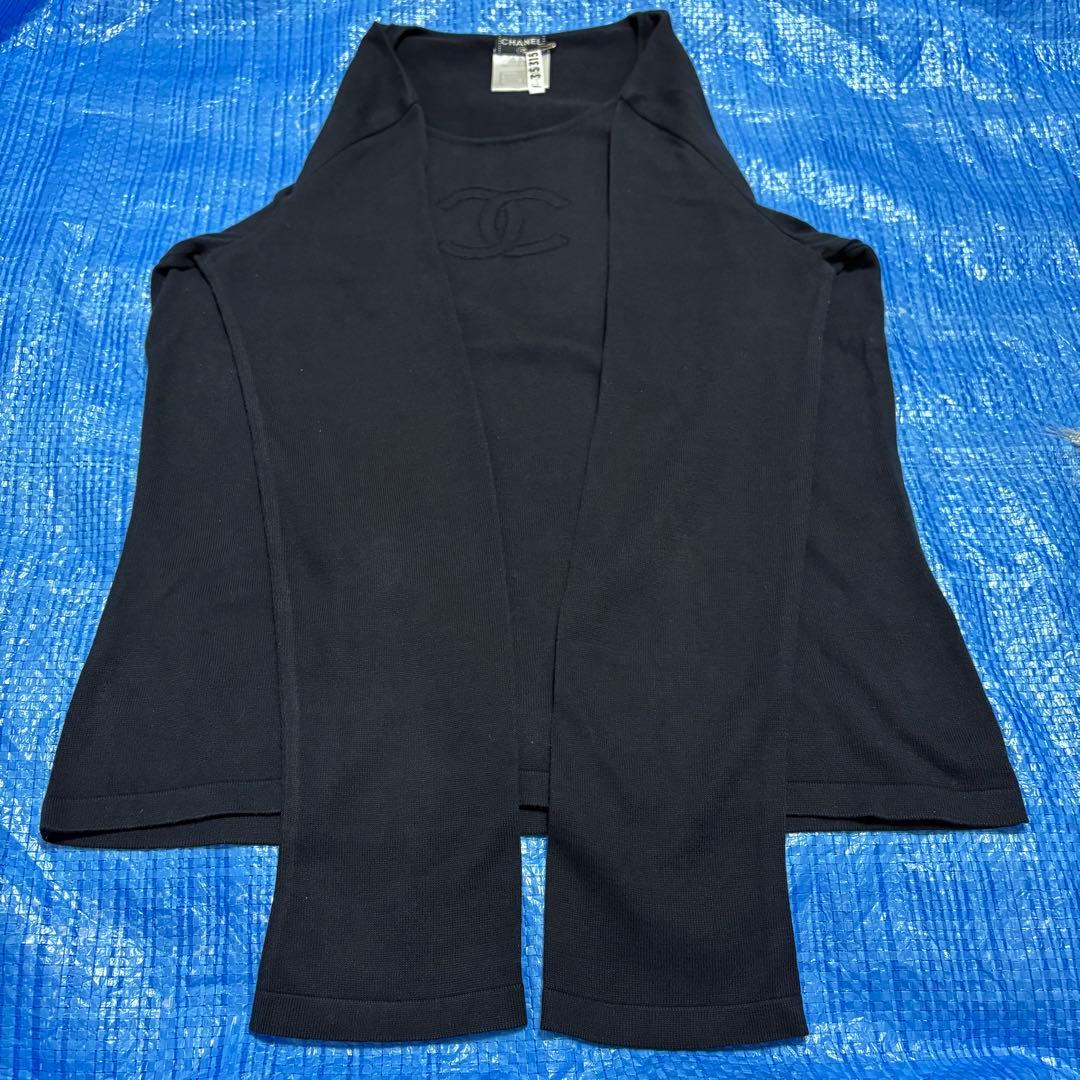 CHANEL★シャネル⬛︎コットンニット⬛︎ロンT⬛︎長袖⬛︎薄手⬛︎ココマーク⬛︎ブラック