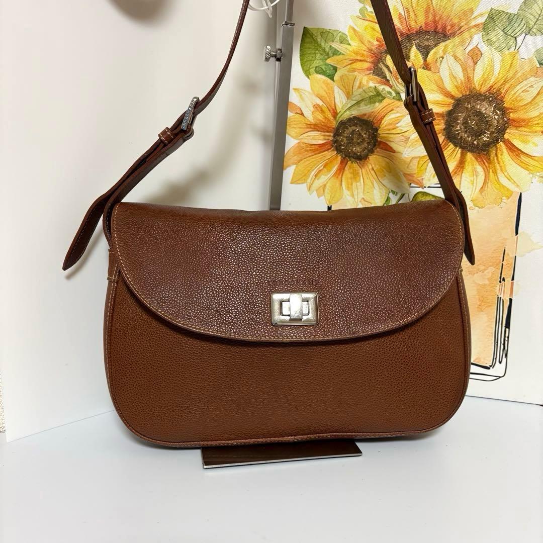 ☆美品☆ロンシャン　ショルダーバッグ　タンロック　ヴィンテージ　完売品