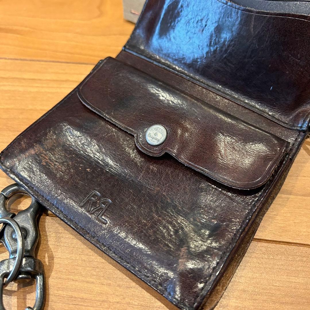 希少 正規品 RRL コンチョ レザー チェーン ウォレット レザー キー 付き