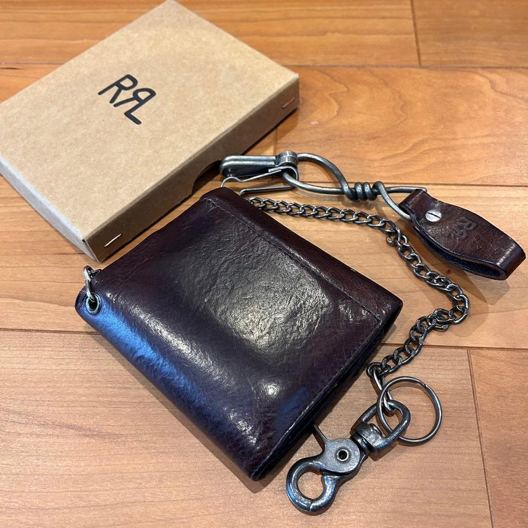 希少 正規品 RRL コンチョ レザー チェーン ウォレット レザー キー 付き