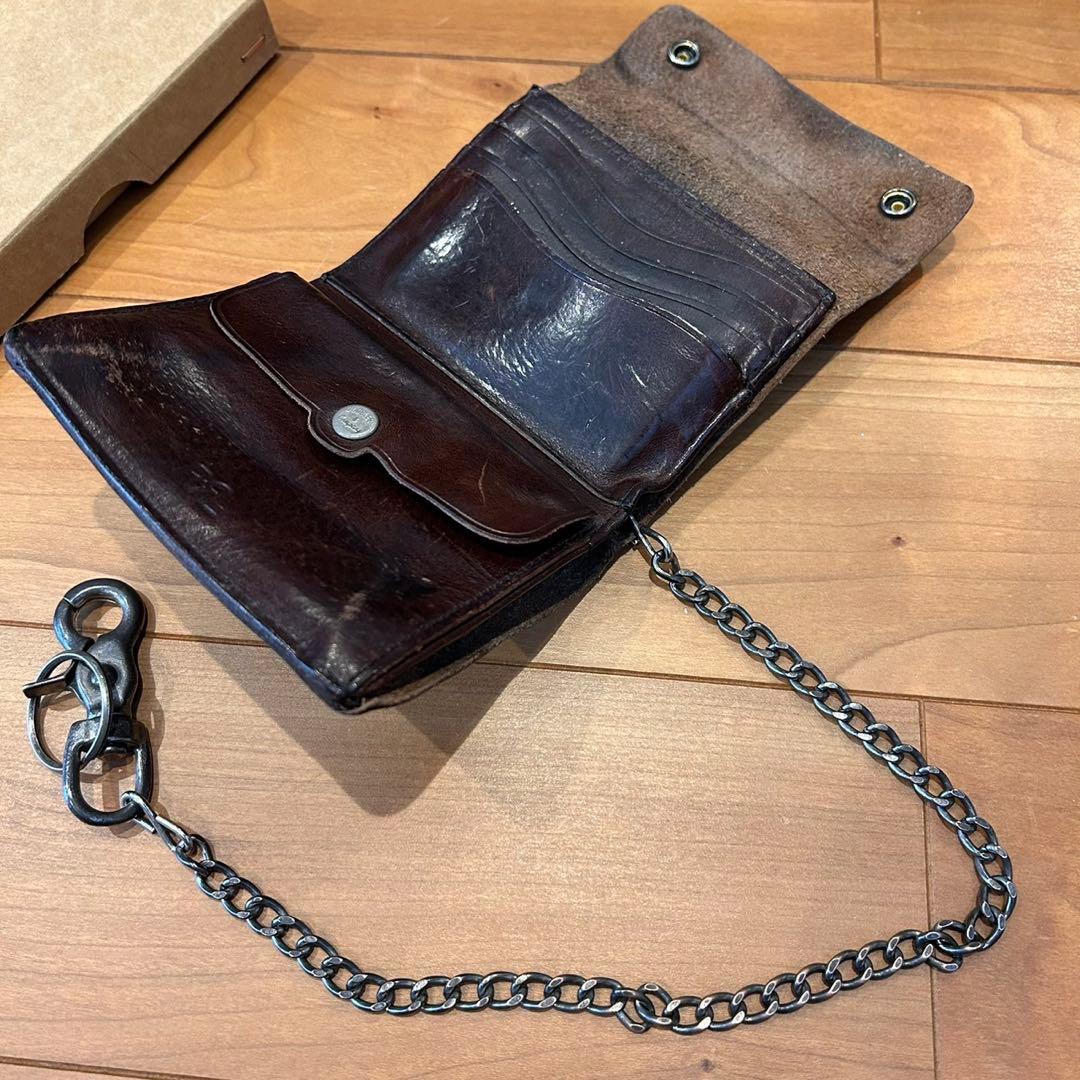 希少 正規品 RRL コンチョ レザー チェーン ウォレット レザー キー 付き