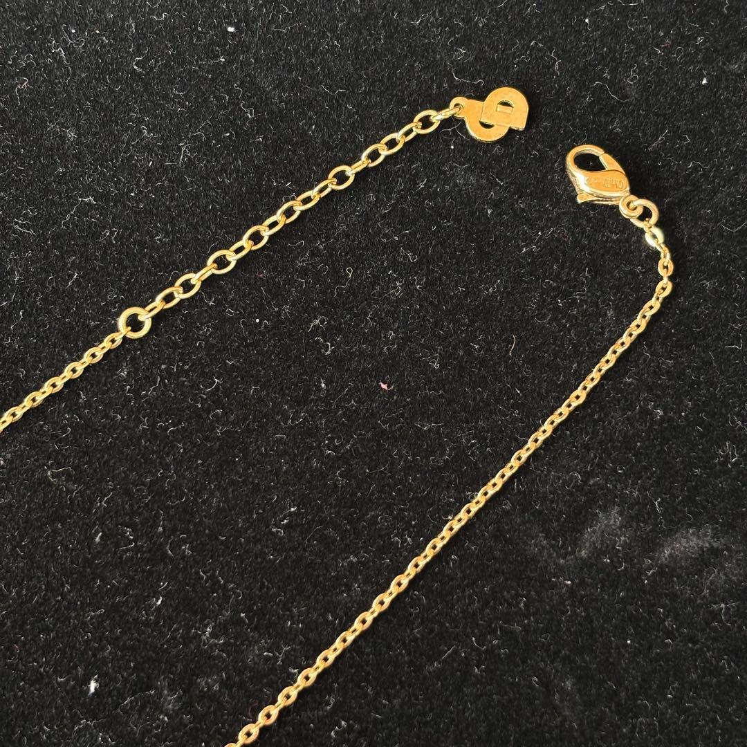✨️美品 クリスチャンディオール ハート ラインストーン ネックレス ゴールド