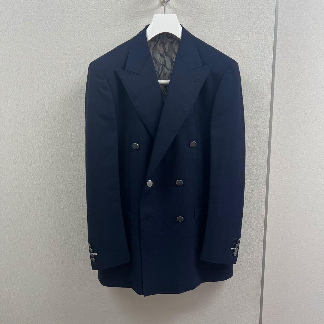 ◆イタリア生地使用　オーダーダブルジャケット　48相当