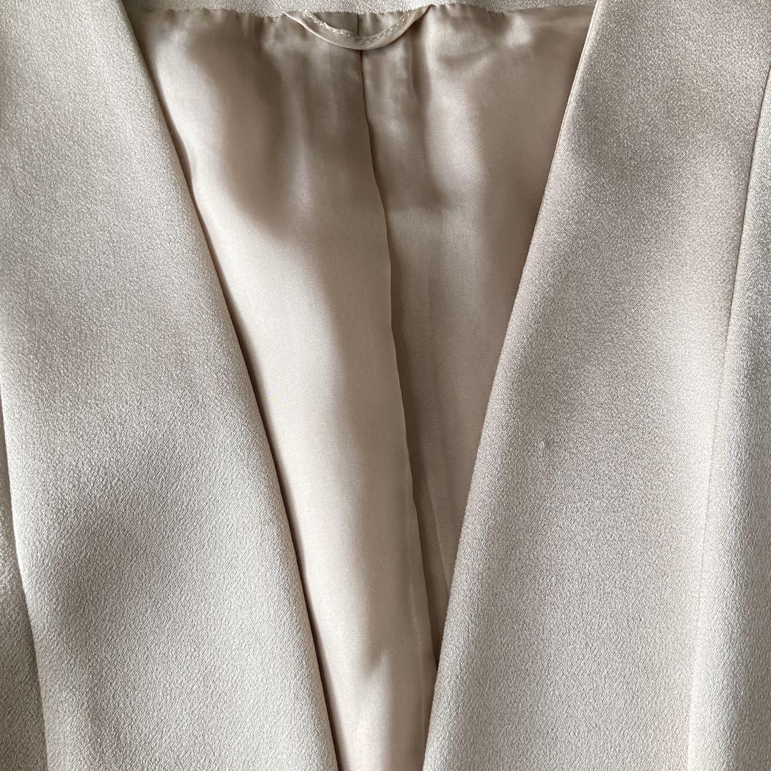 アナイ トリアセサテン ノーカラー ペプラム ジャケット サイズ38