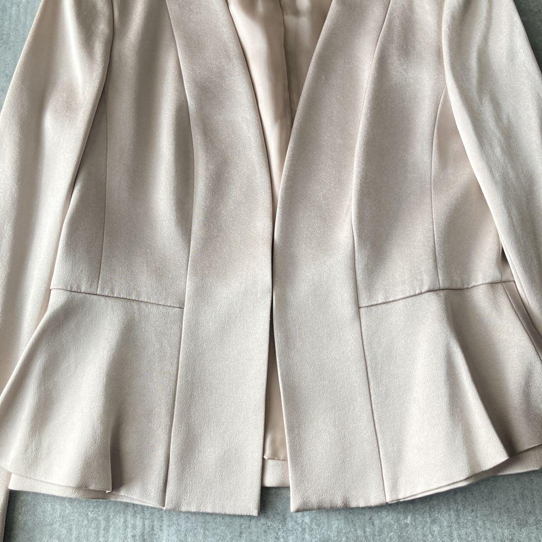 アナイ トリアセサテン ノーカラー ペプラム ジャケット サイズ38