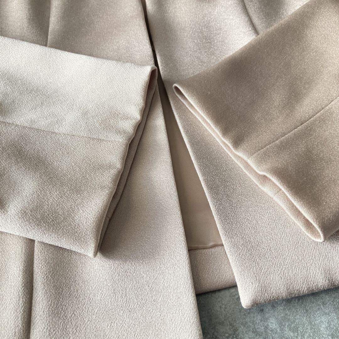 アナイ トリアセサテン ノーカラー ペプラム ジャケット サイズ38