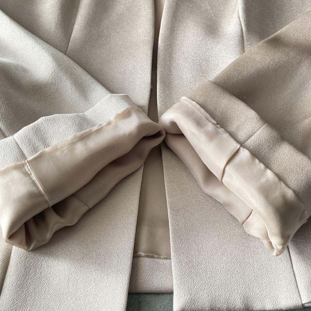 アナイ トリアセサテン ノーカラー ペプラム ジャケット サイズ38