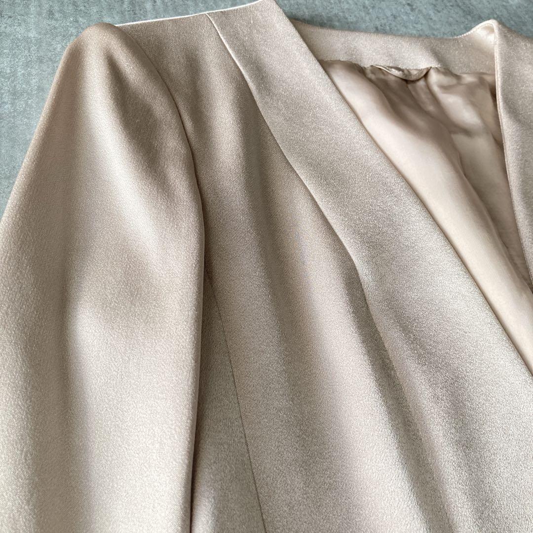 アナイ トリアセサテン ノーカラー ペプラム ジャケット サイズ38