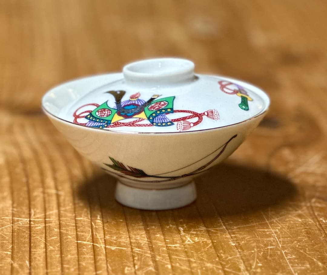 【再・値下げ】お食い初め　九谷焼　子供揃　福寿かぶと　男の子用