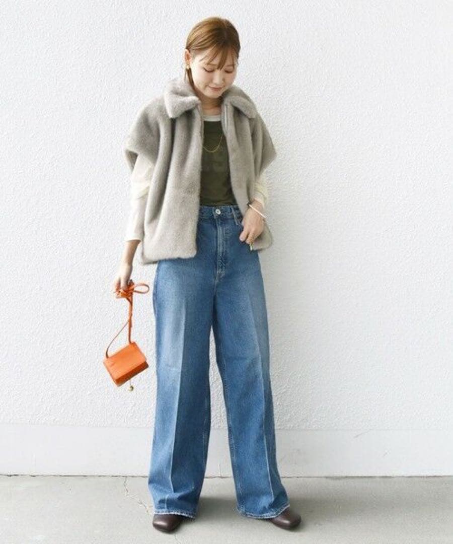 未使用　シップス グラデーション ファージップ ベスト グレー WEB限定