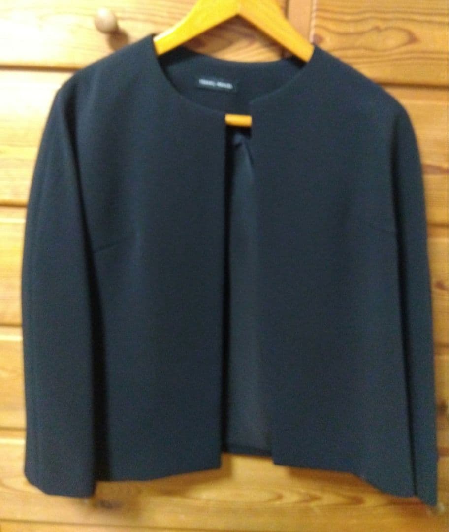 トラバイユ マニュアル ダブルクロス ノーカラー ジャケット 　ブラック