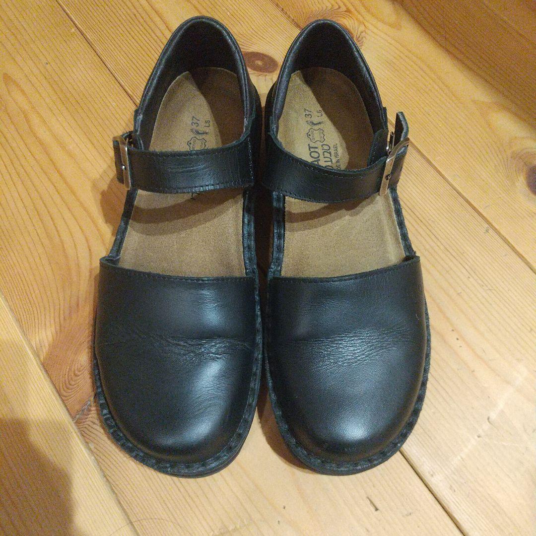 専用 黒 レザー フラットシューズ ナオト オルガ 37 オケージョン