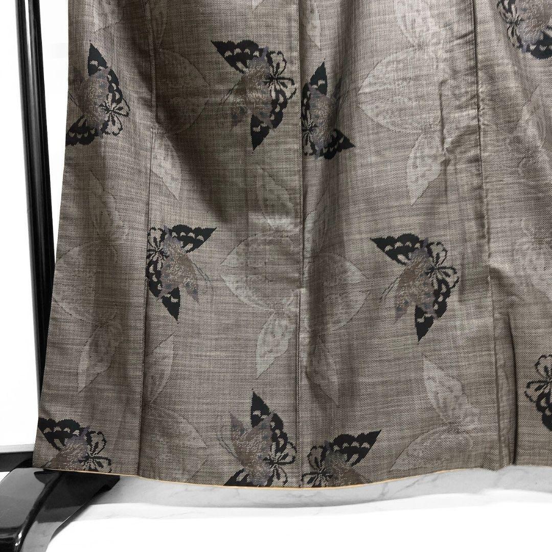 大島紬　小紋　泥染　蝶　蝶模様　着物　014b p