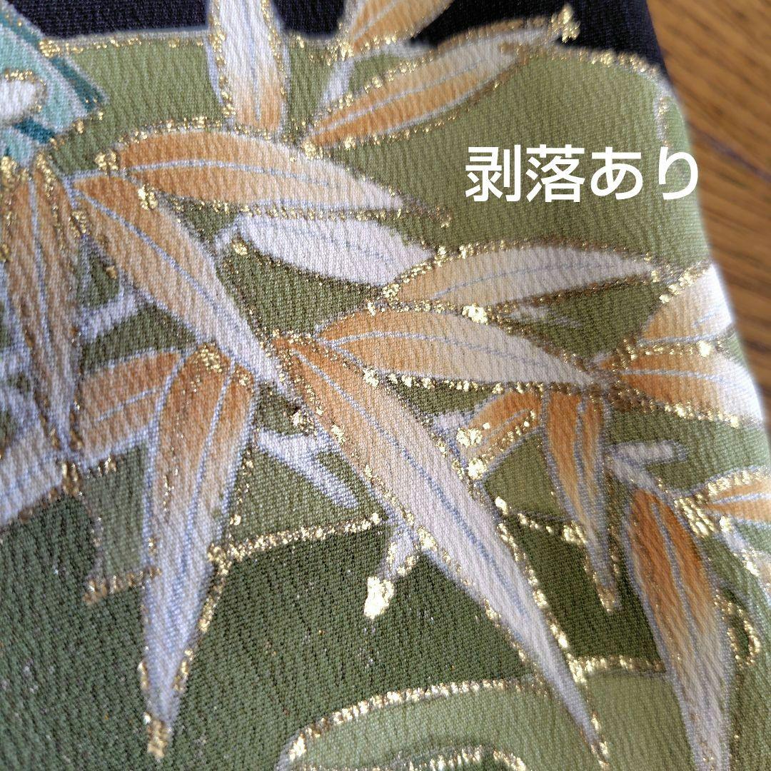 着物リメイク　ケープポンチョ　正絹黒留袖　植物花柄　オープンファスナー　男女兼用